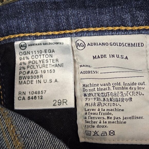 AG Adriano Goldschmied The Stilt Cigarette Jeans Women 29R Blue Slim Made in USA - Picture 8 of 12